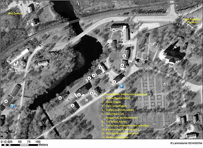Skinnskatteberg campus. Karta.
